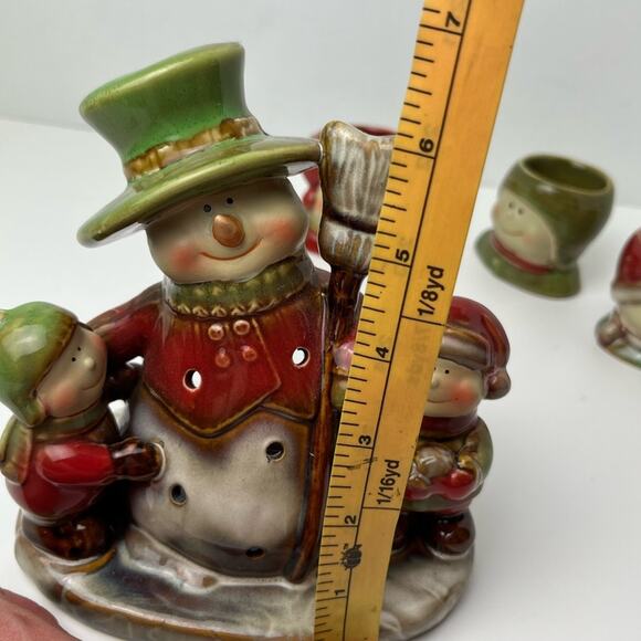 Yankee Candle Snowmen Kids Candle Holder by Ronnie Walter w/ 3 Matching Minis - Picture 13 of 15